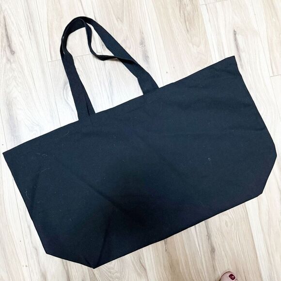 HAUTE MESS | Extra Large Oversized Canvas Black White Overnight Weekender Bag - Picture 6 of 7